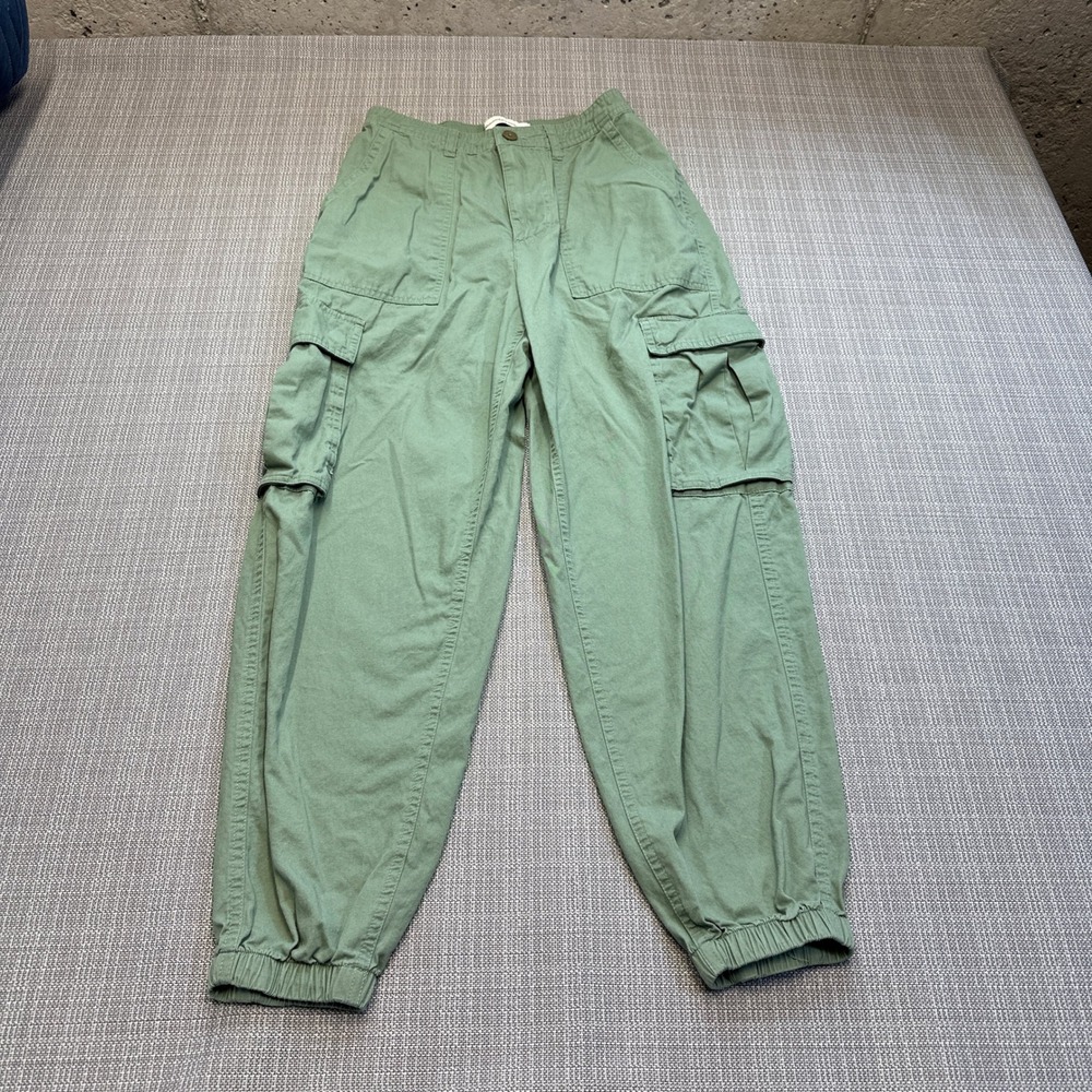 Abercrombie & Fitch Cargo Jogger Pants Womens Small Green Cotton AF‎ Cargoes
